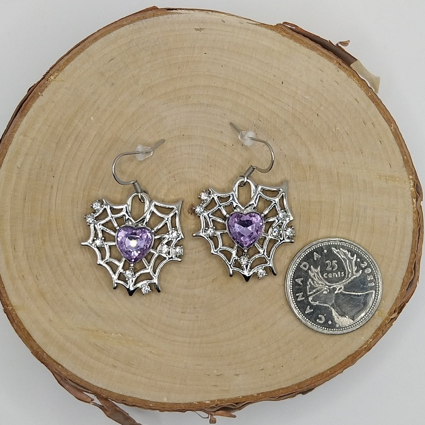 Earrings - Spiderweb with Crystals