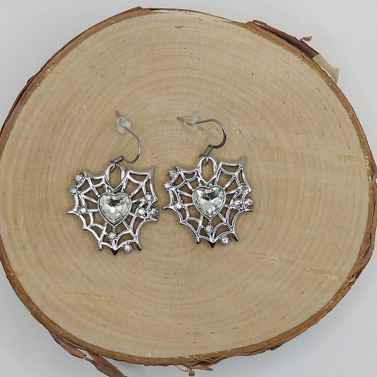 Earrings - Spiderweb with Crystals