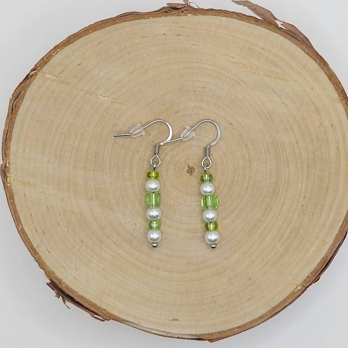 Earrings - Glass Cubes with Pearls