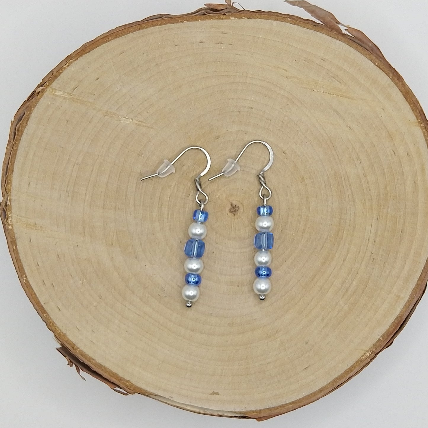 Earrings - Glass Cubes with Pearls