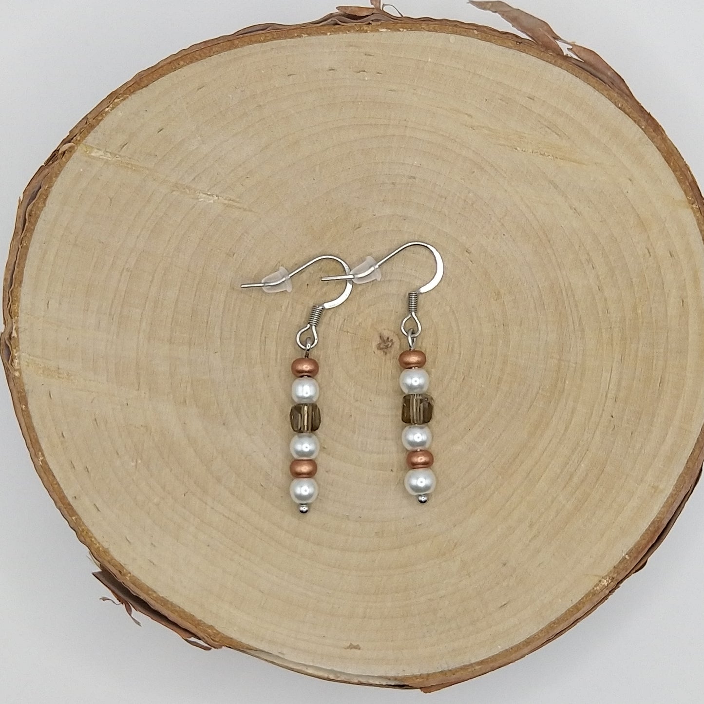 Earrings - Glass Cubes with Pearls