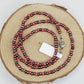 String Bead Necklace - Red Mix Lustered