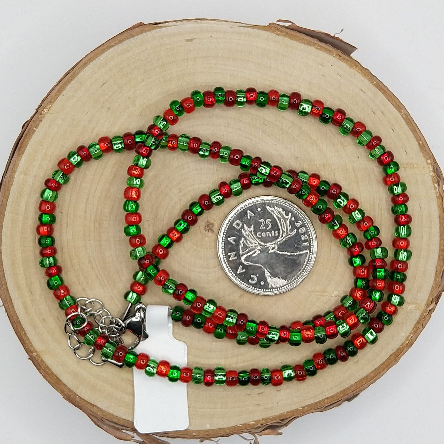 String Bead Necklace - Christmas