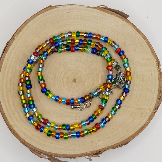 String Bead Necklace - Multi Color