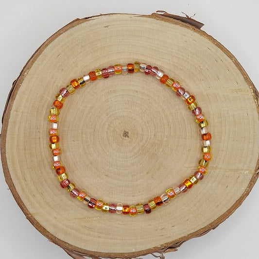 String Bead Bracelet - Mandarine Rose