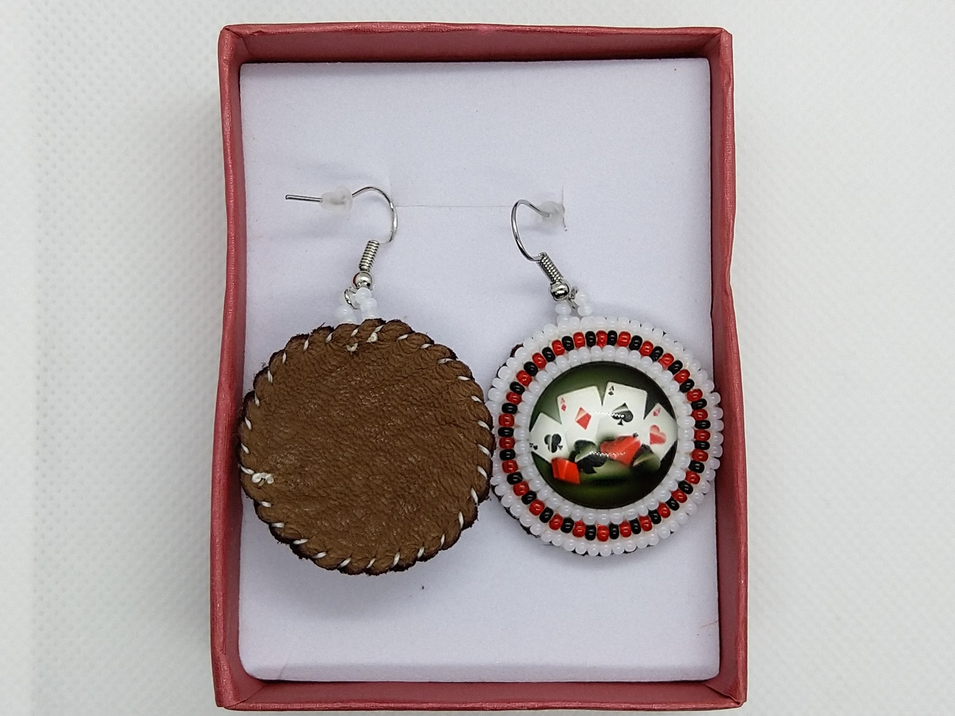 Earrings - Poker Night - tinartist - beaded jewelry