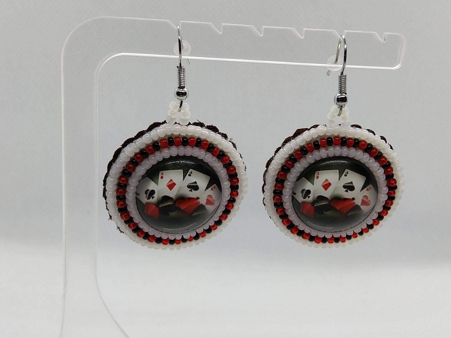 Earrings - Poker Night - tinartist - beaded jewelry