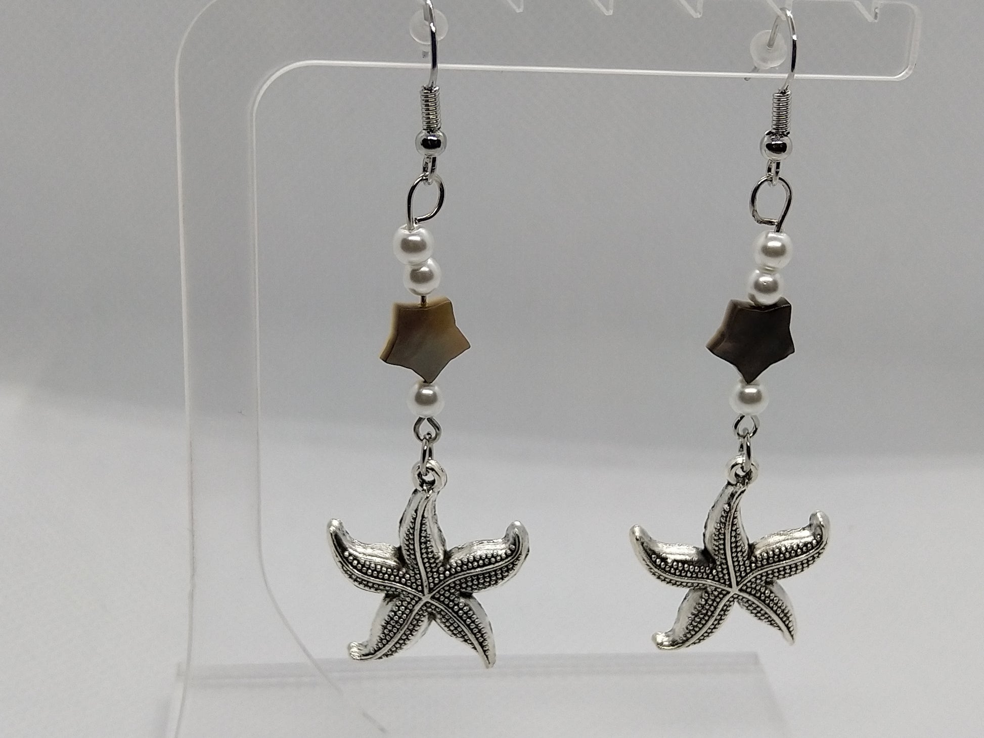 Earrings - Starfish - tinartist - beaded jewelry