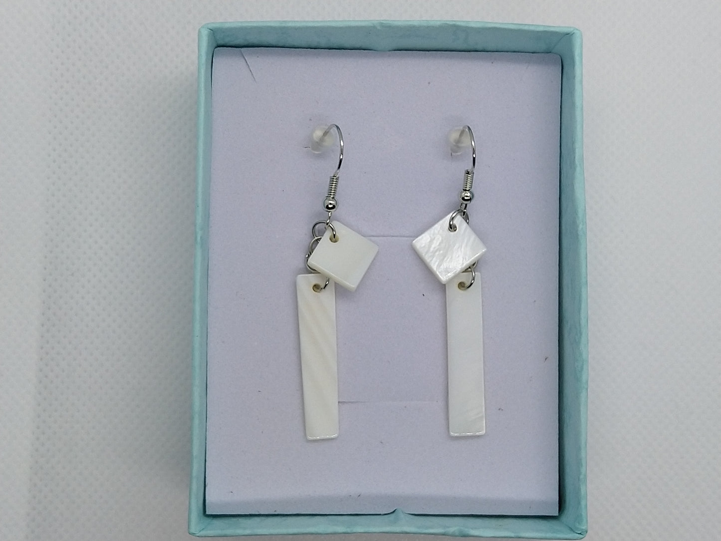 Earrings - Squares with mother of pearl