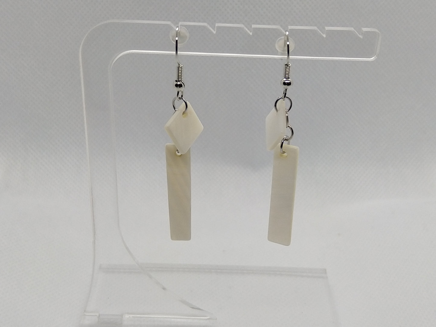 Earrings - Squares with mother of pearl