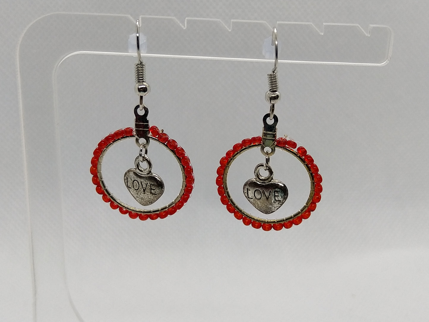 Hoops - Eternal Love - tinartist - beaded jewelry