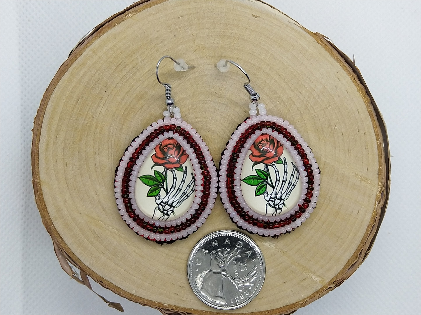 Earrings - Rose Skeleton