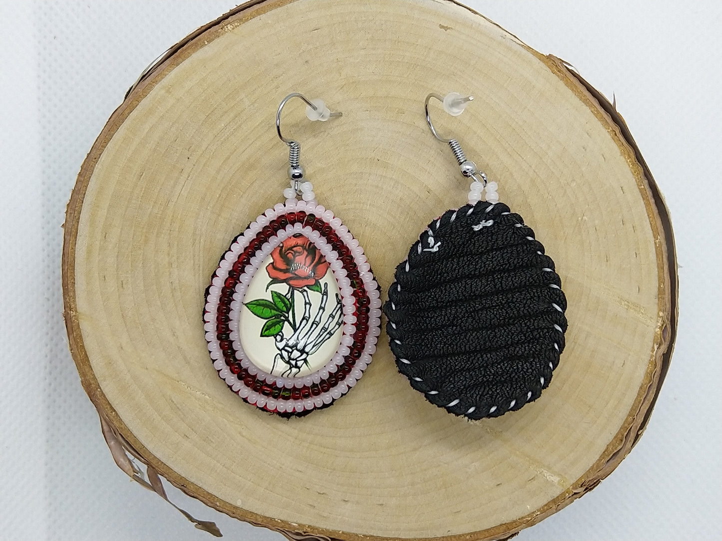 Earrings - Rose Skeleton