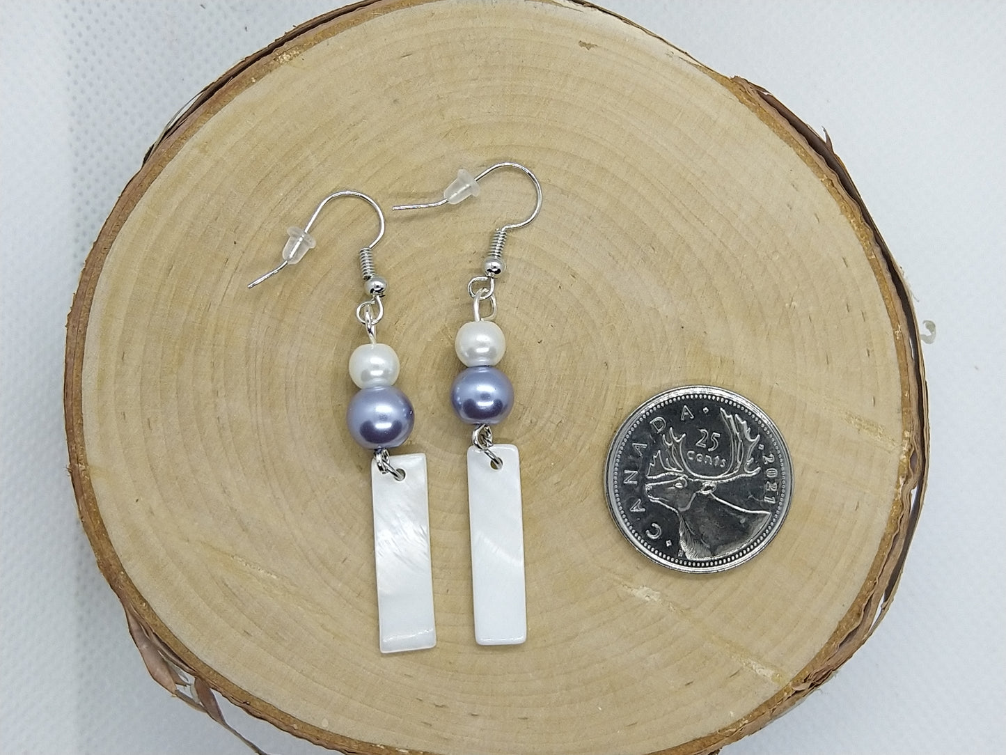 Earrings - Squares Mother of Pearl II