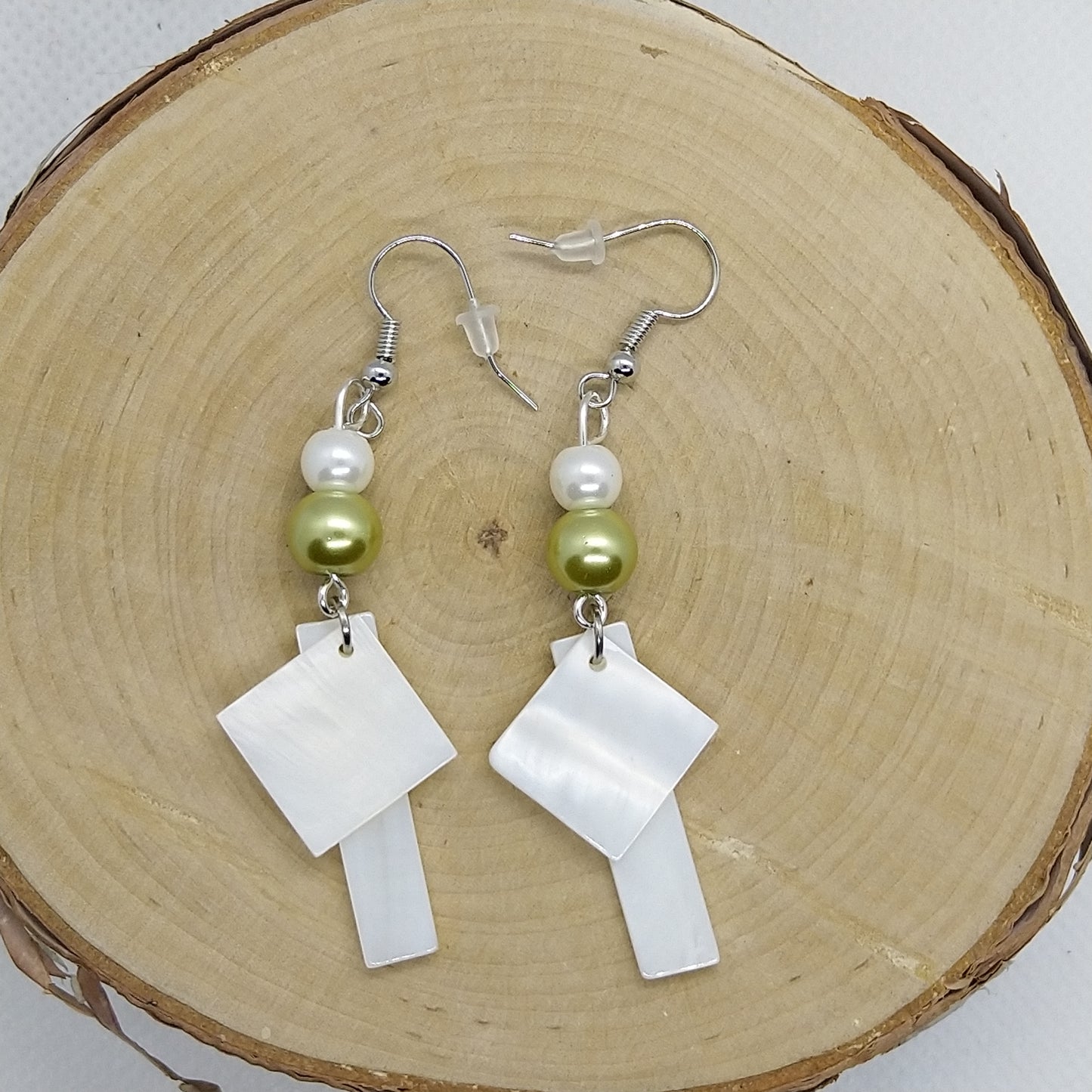 Earrings - Squares Mother of Pearl III