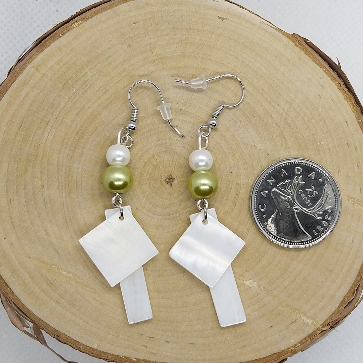 Earrings - Squares Mother of Pearl III