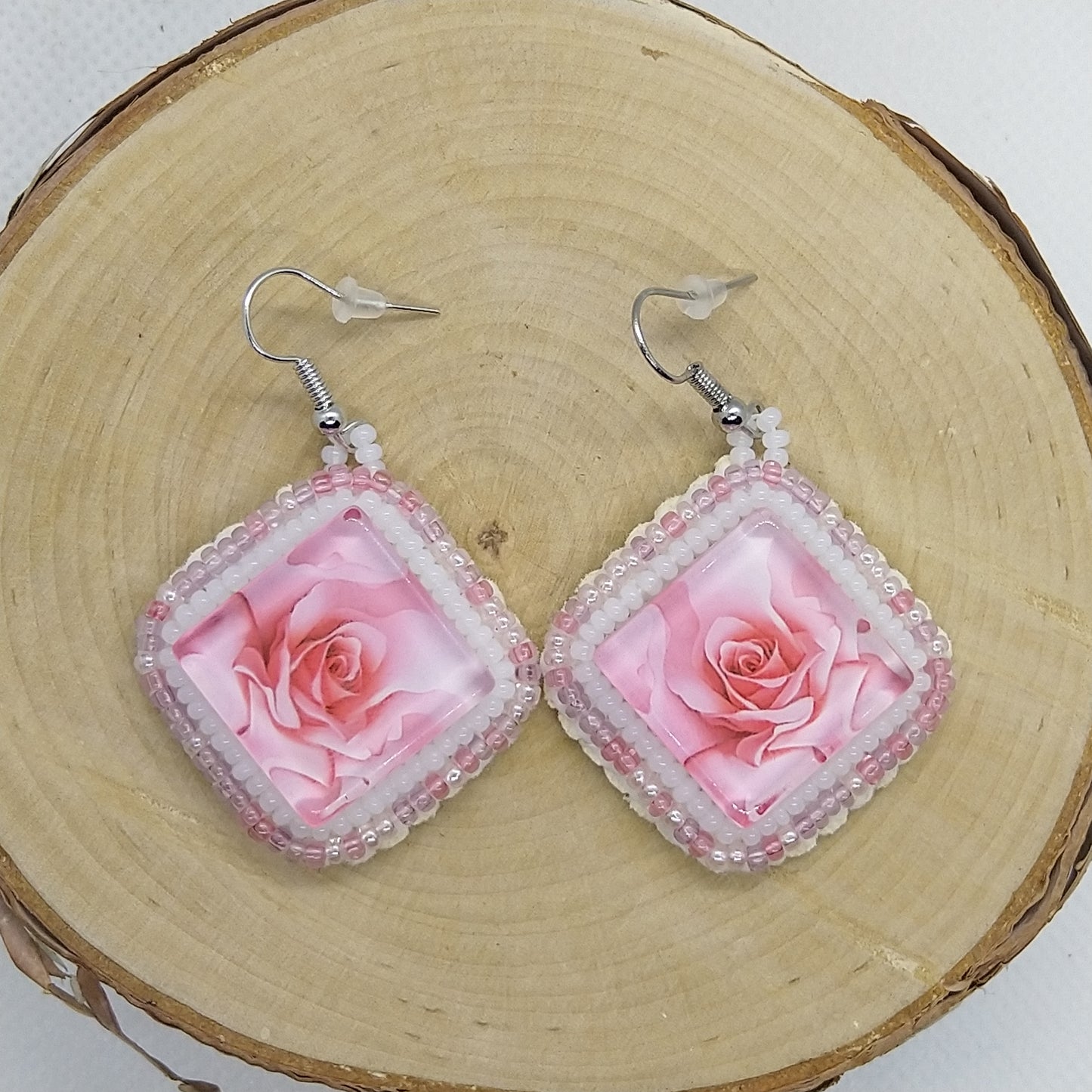 Earrings - Pink Rose