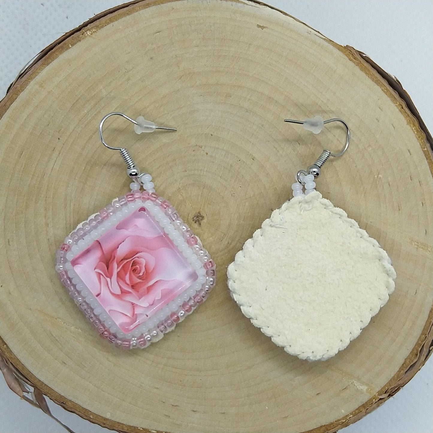 Earrings - Pink Rose