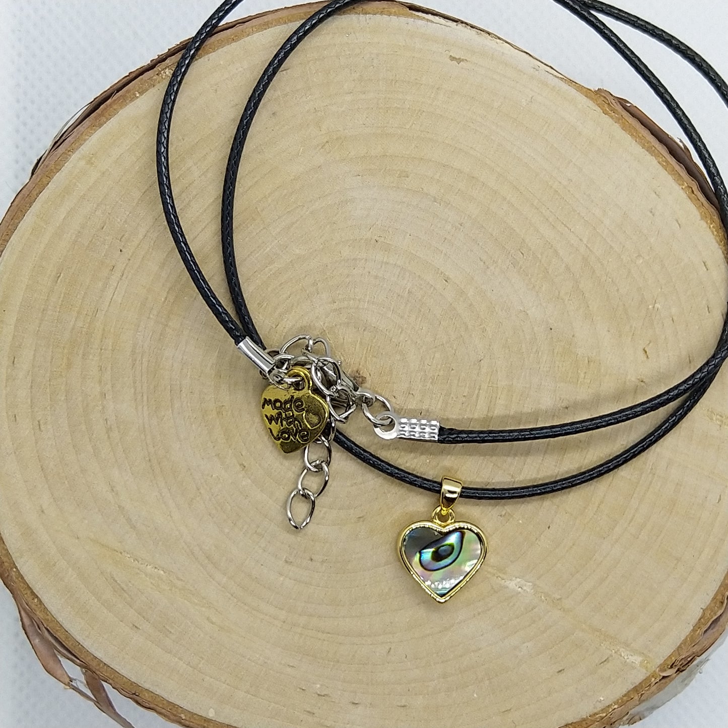 Necklace - Golden Abalone Heart