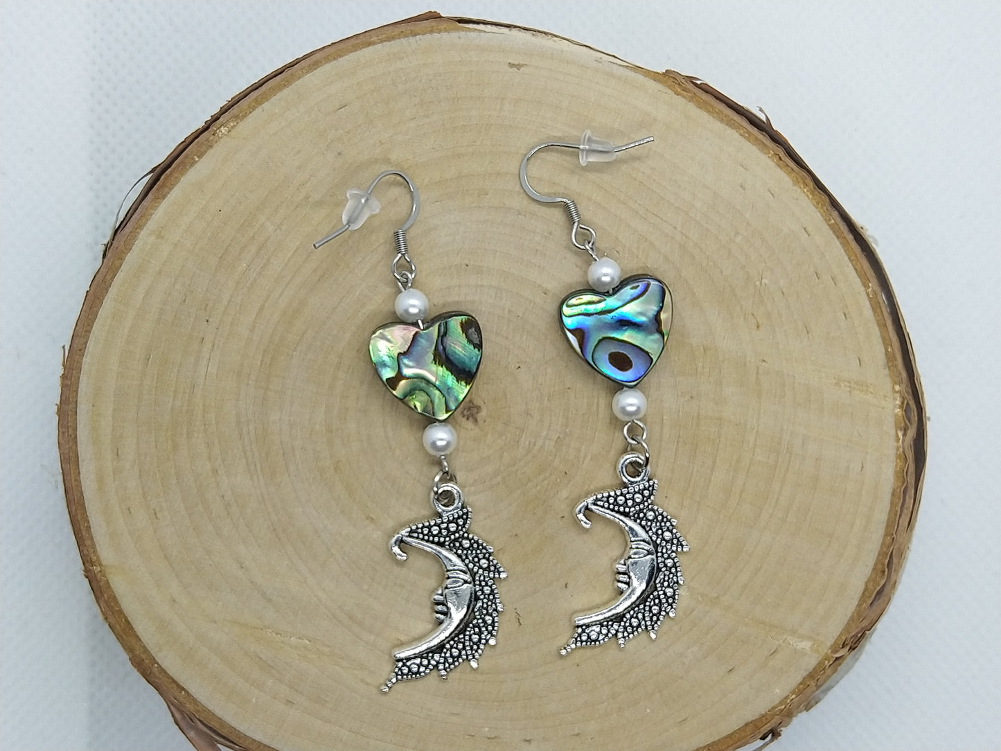 Earrings - Abalone Moon