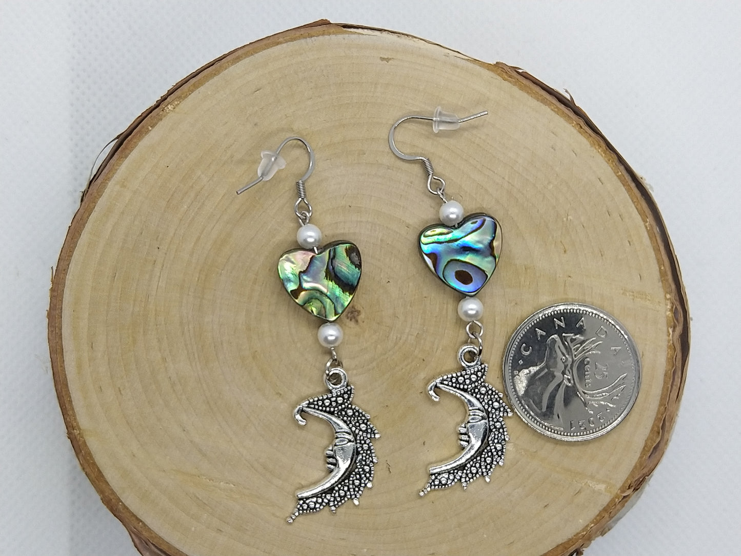 Earrings - Abalone Moon