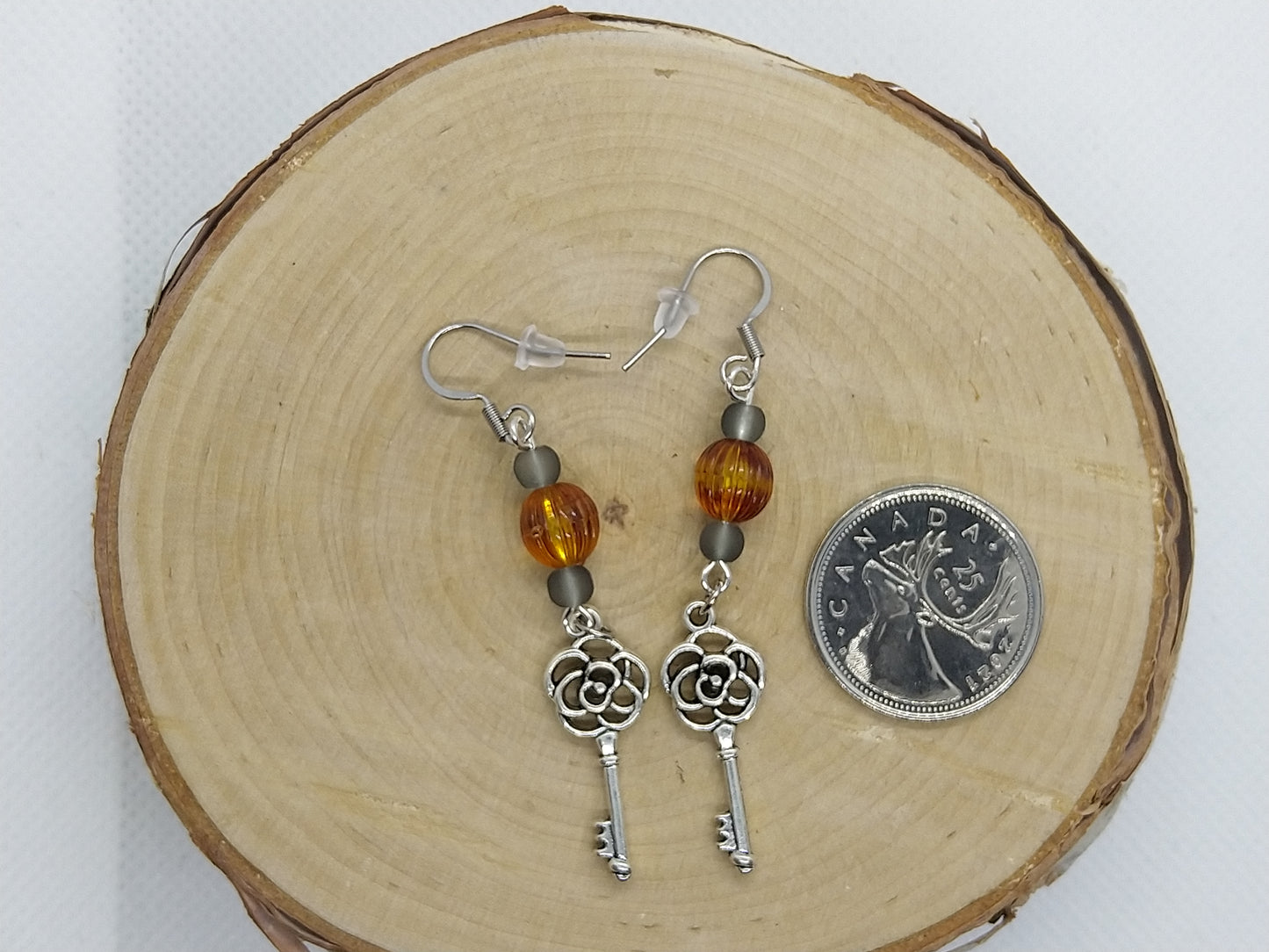 Earrings - Halloween Rose Keys