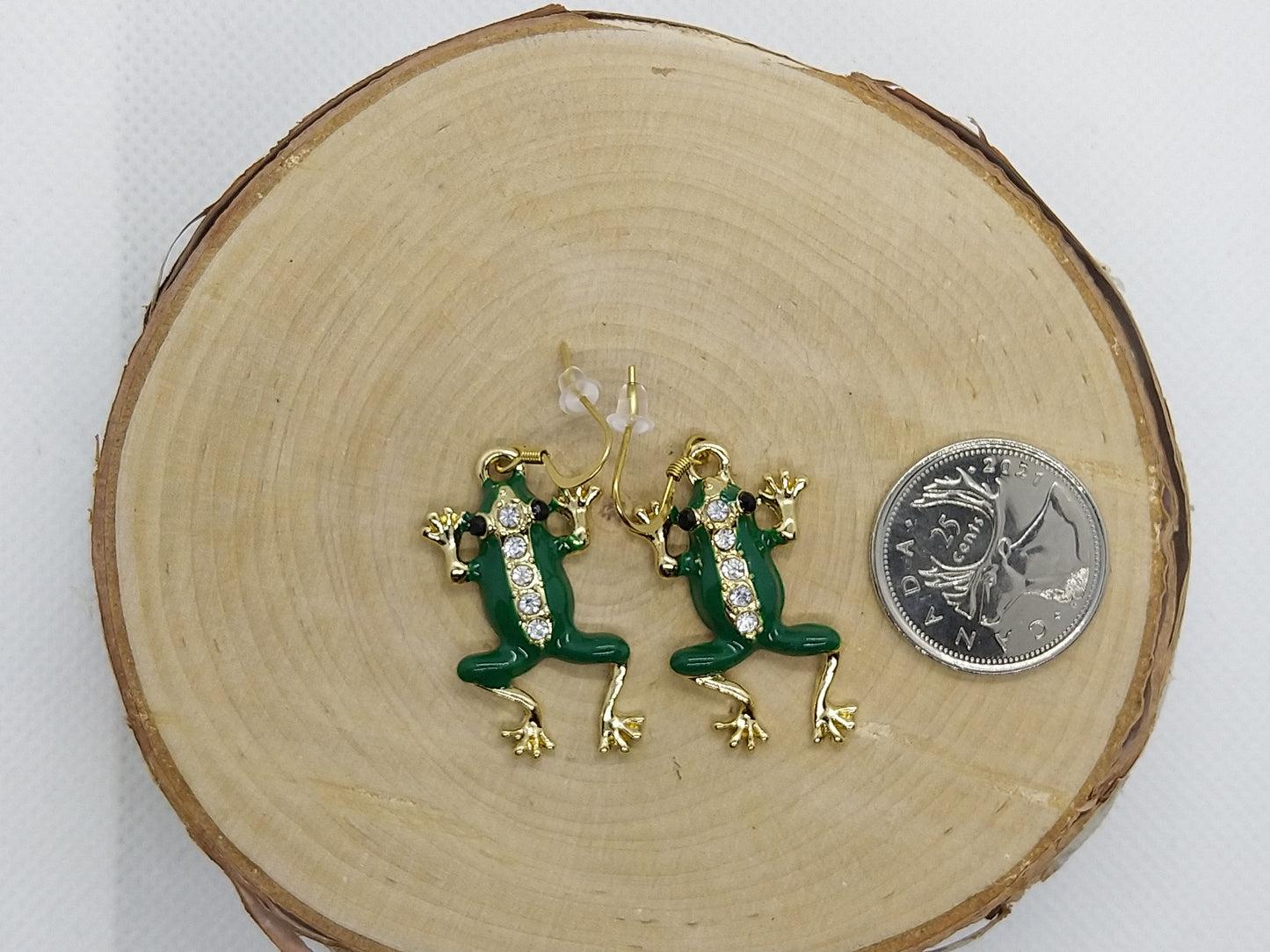 Earrings - Golden Frogs