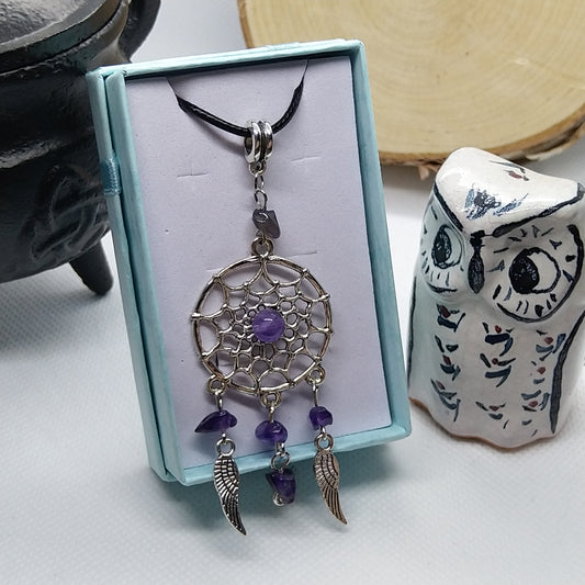 Necklace - Dream Catcher with Amethyst