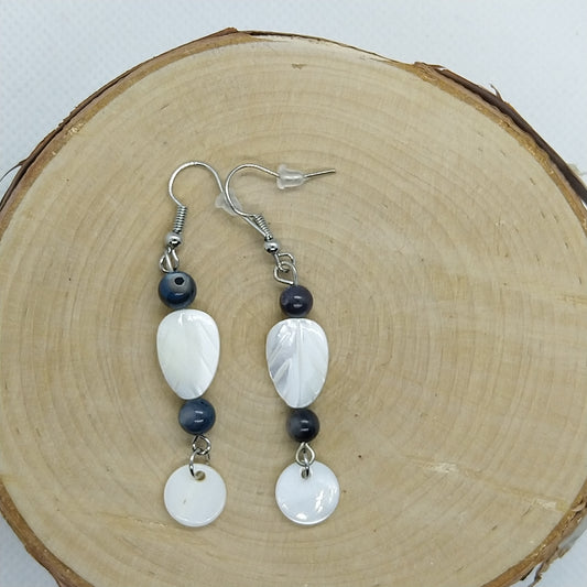 Earrings - Mother of Pearl Leaves