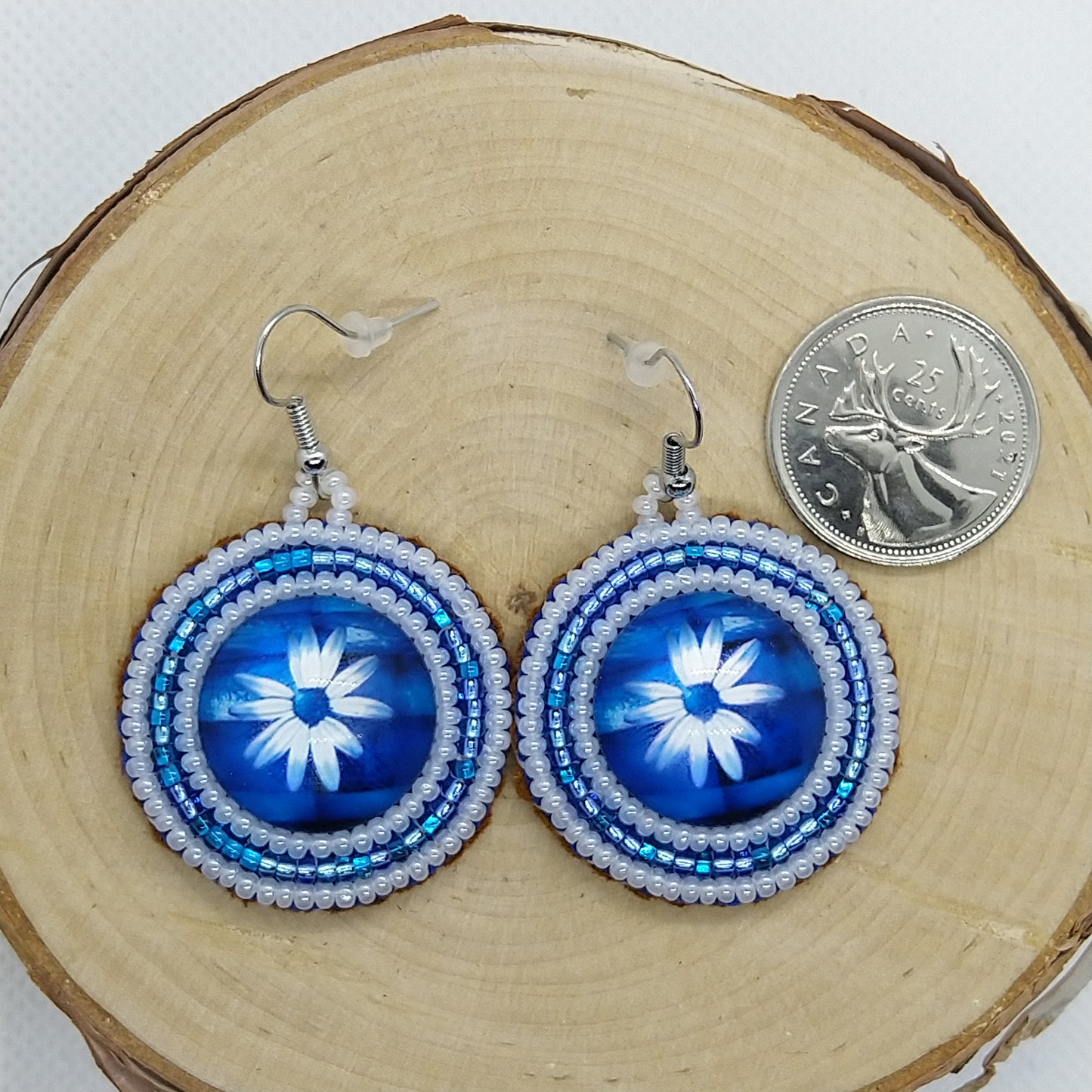 Earrings - Blue Daisy