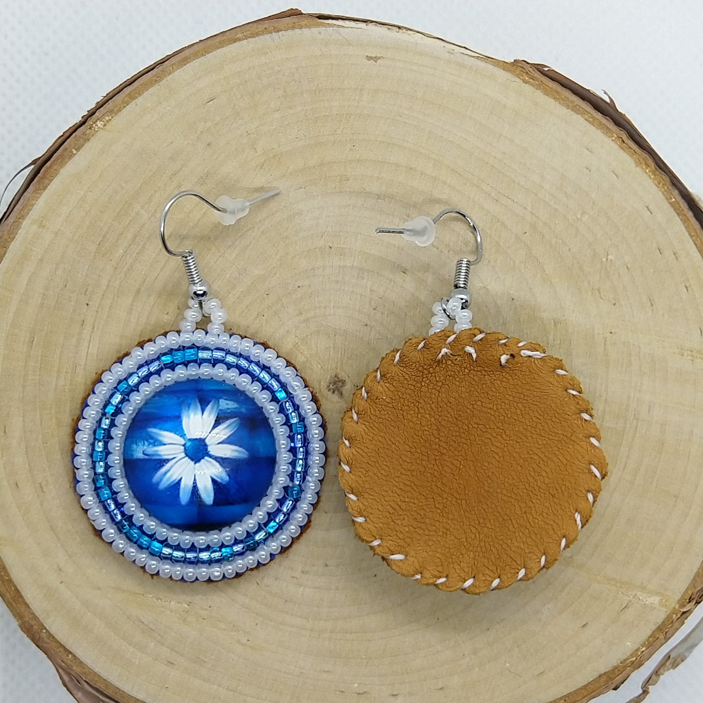 Earrings - Blue Daisy