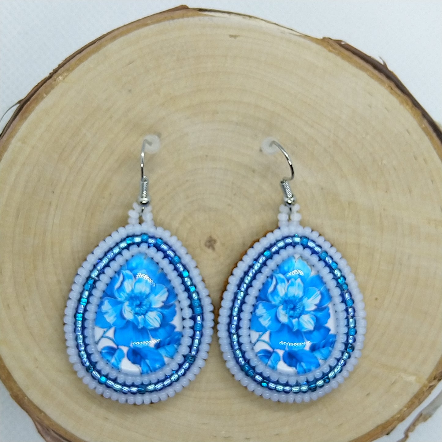 Earrings - Blue Flower