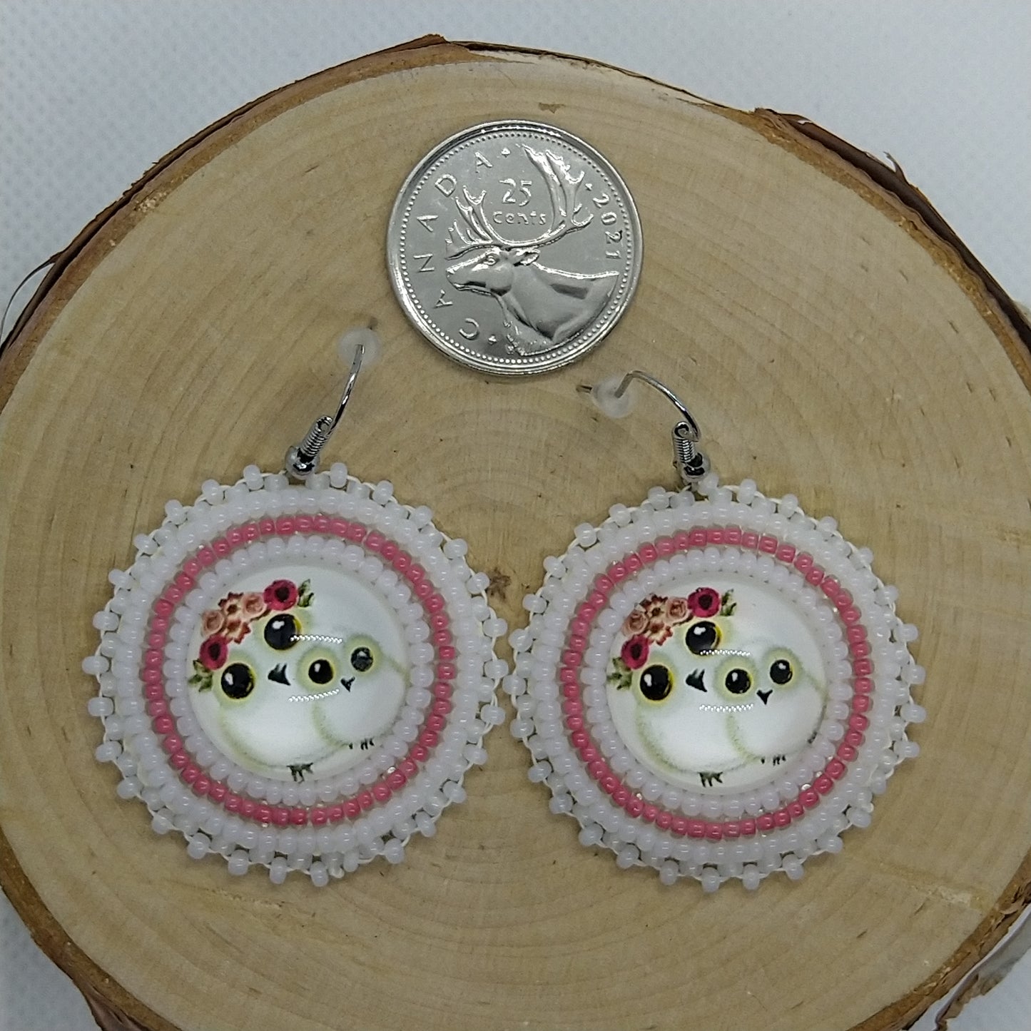 Earrings - Pink Owls