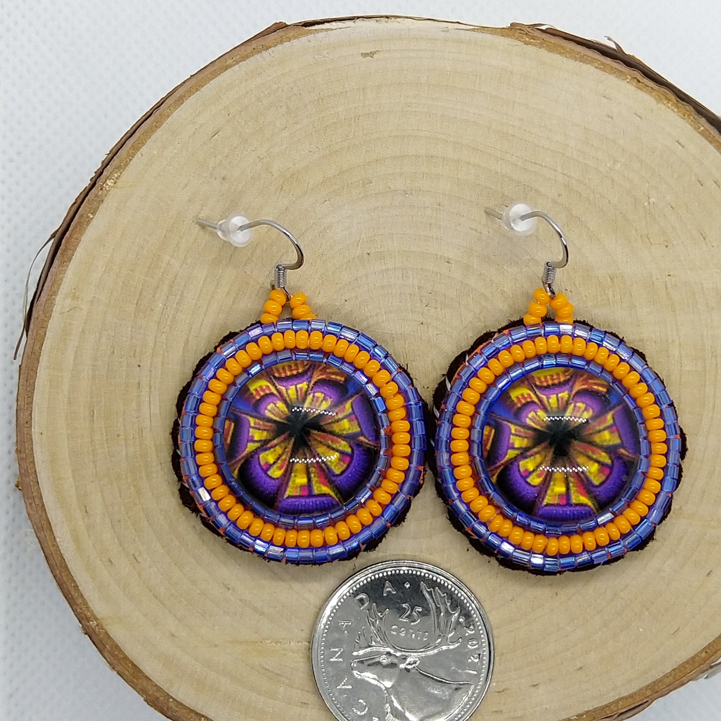 Earrings - Mosaic Orange Purple