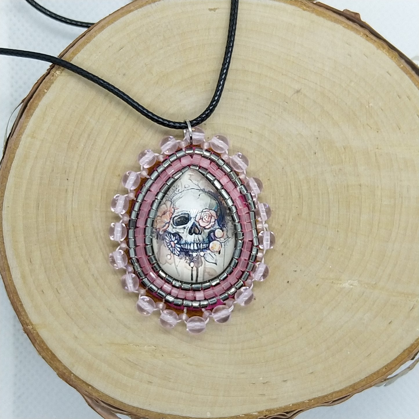 Necklace - Flower Skull