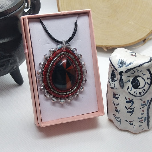 Necklace - Black and Red Mosaic