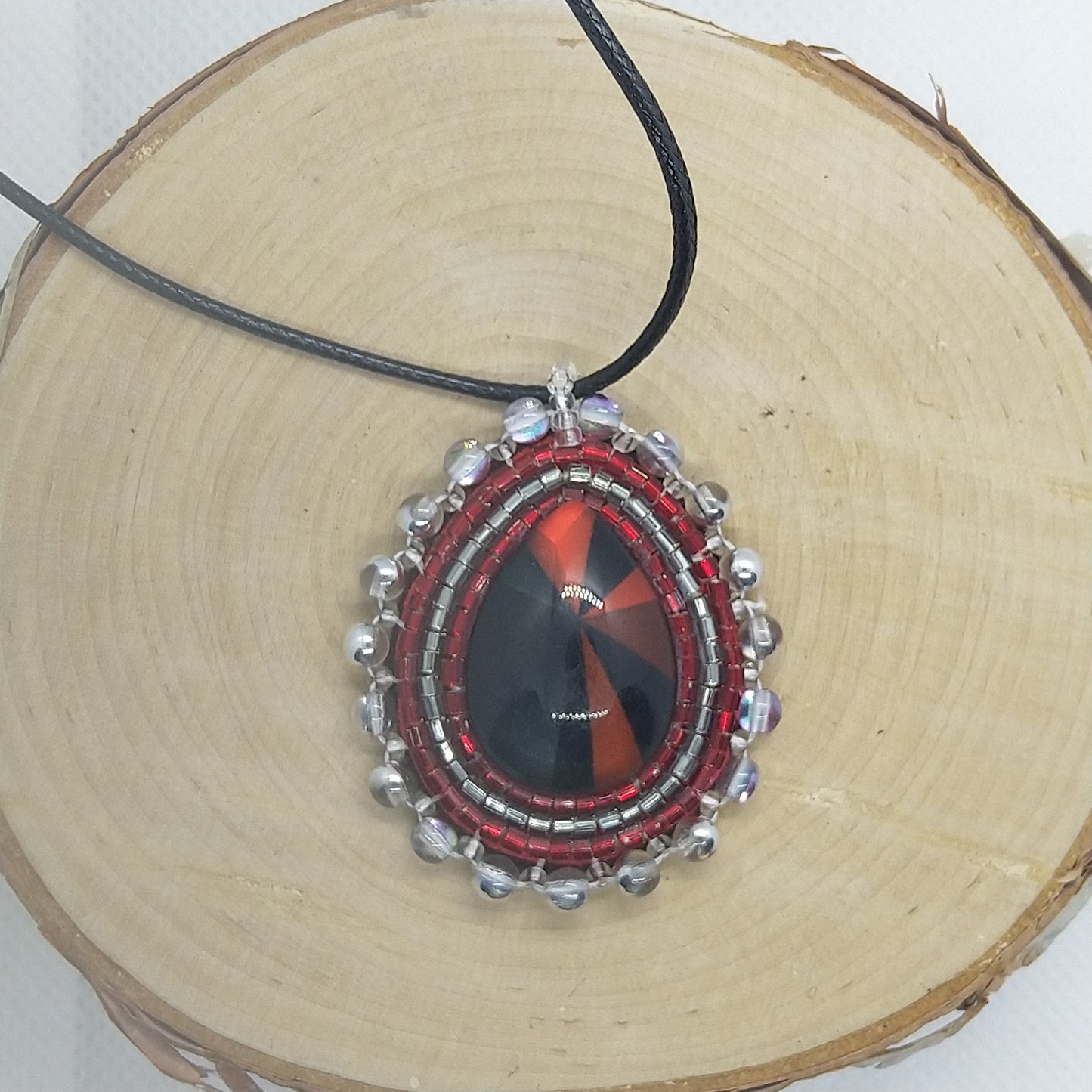 Necklace - Black and Red Mosaic