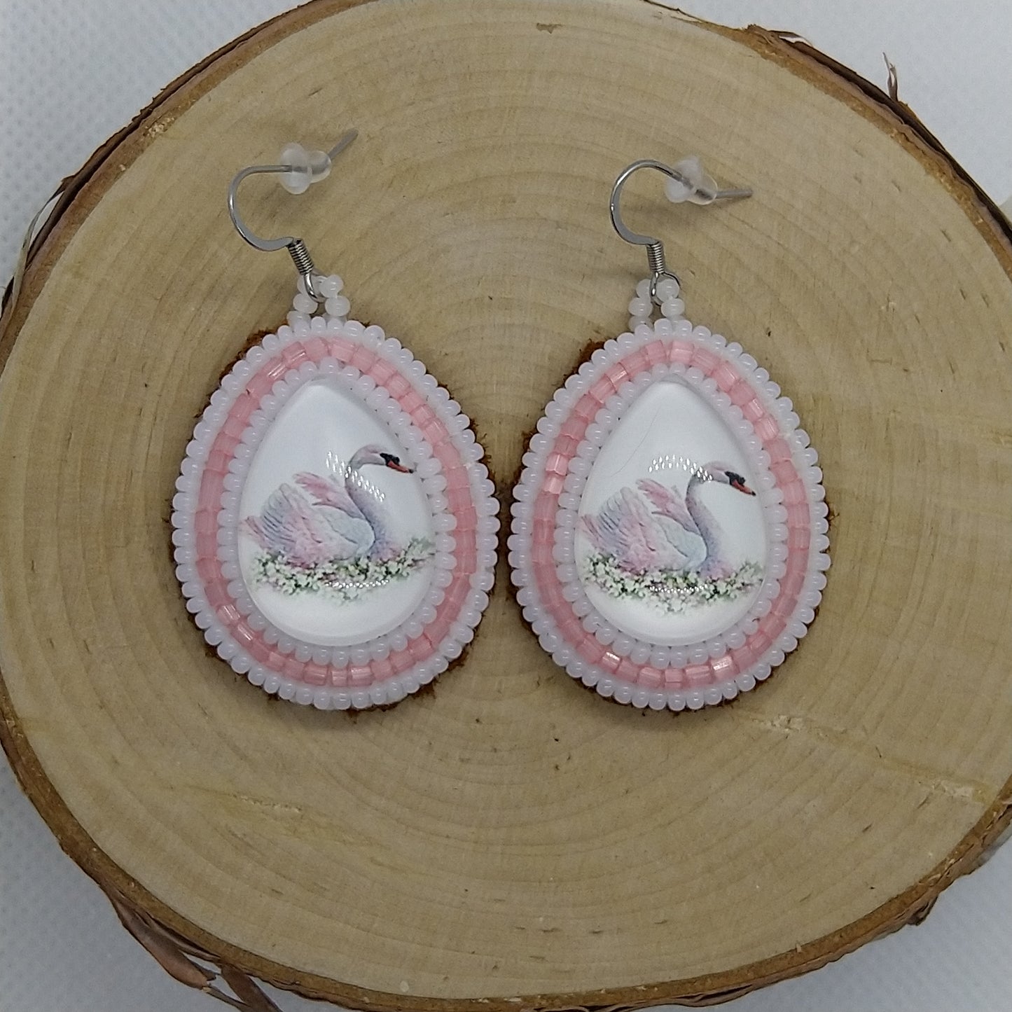 Earrings - Swan