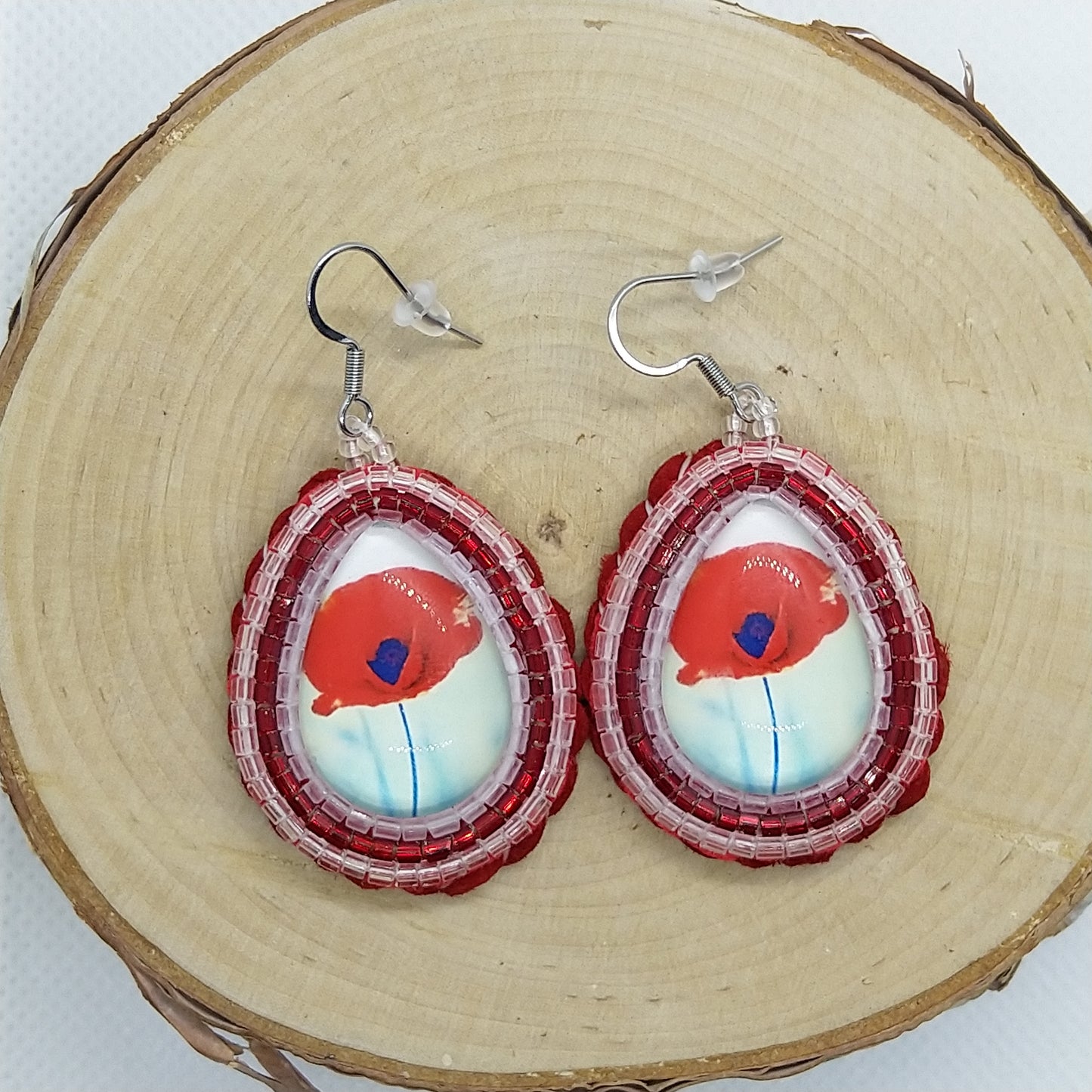 Earrings - Poppies