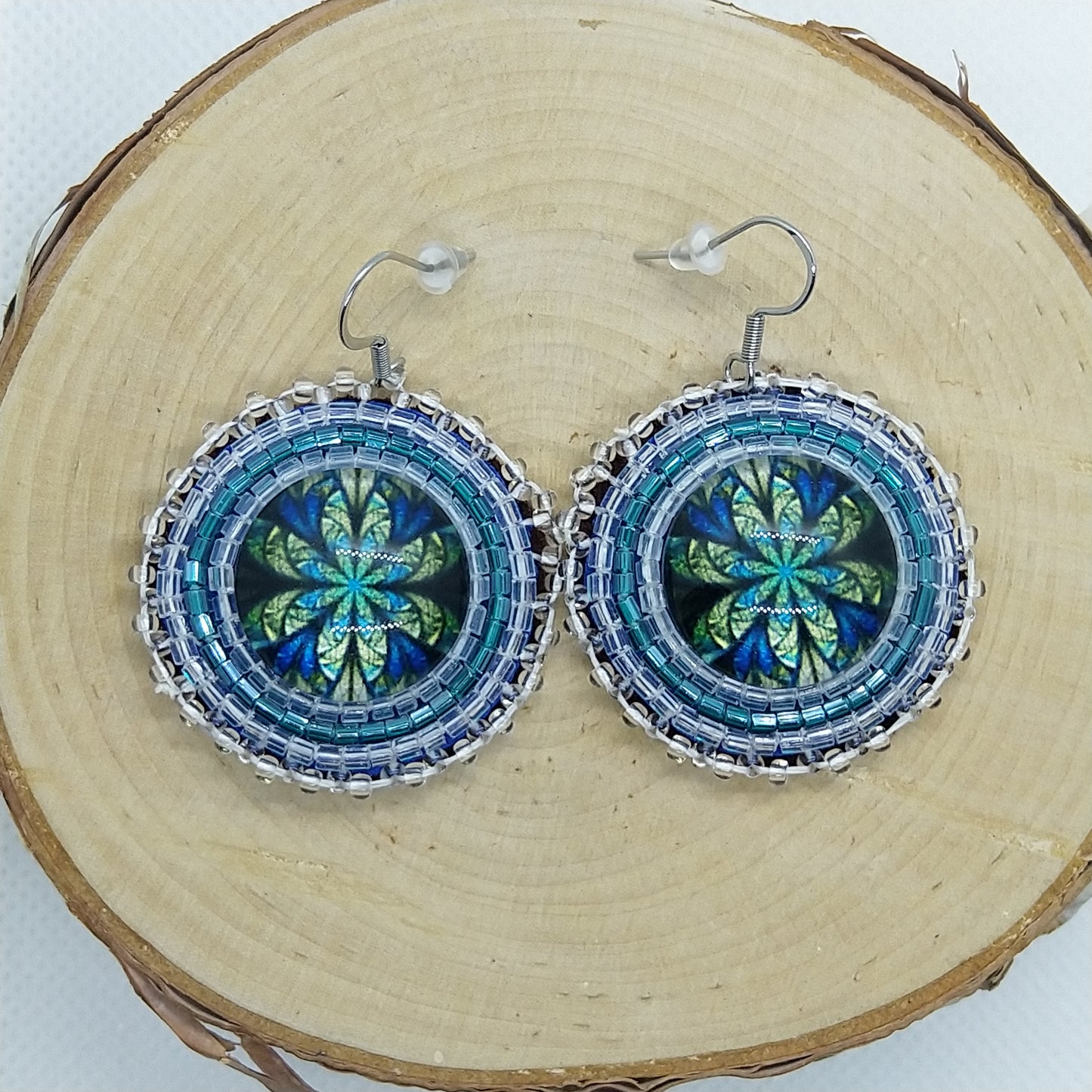 Earrings - Mosaic Blue Green