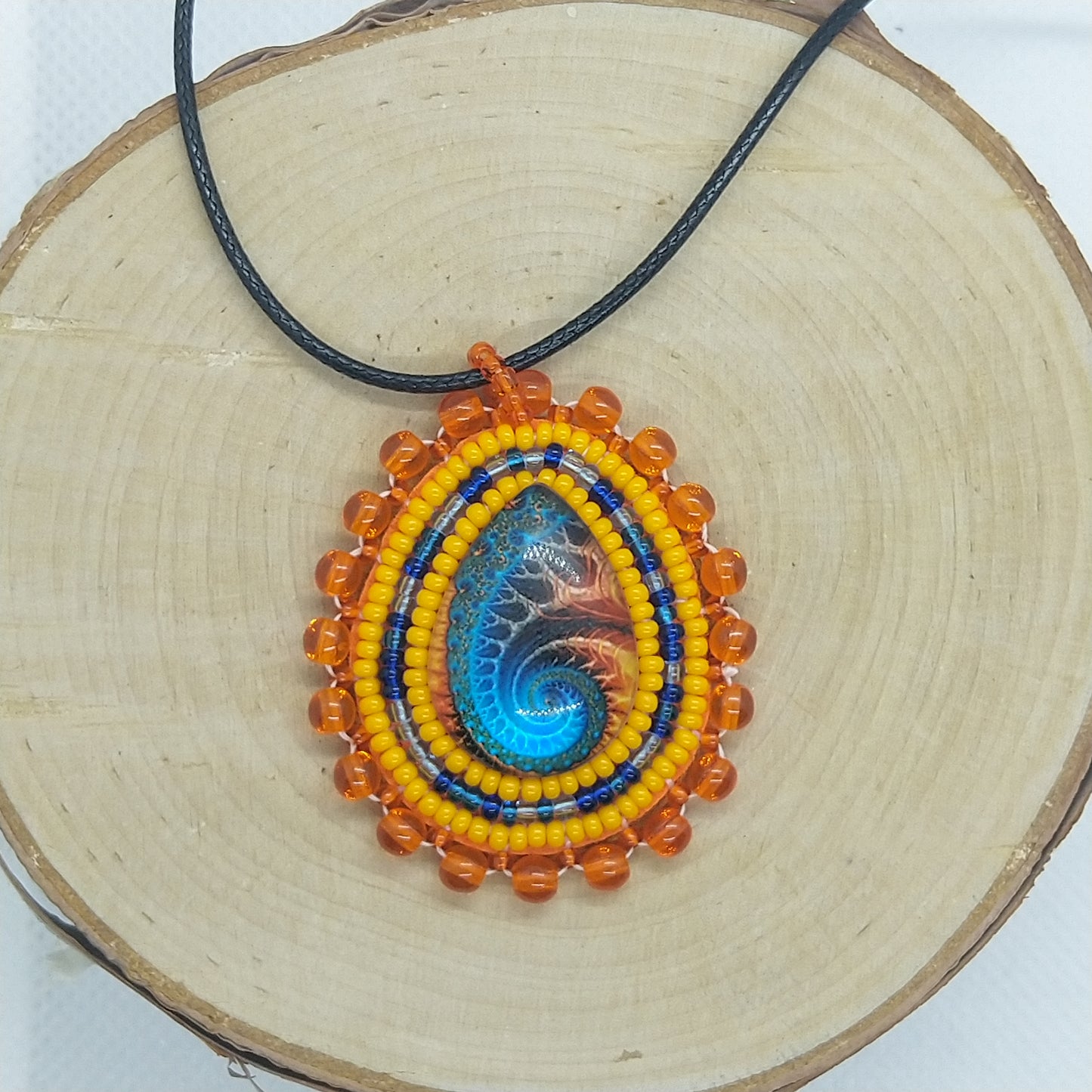 Necklace - Orange and Blue Twist