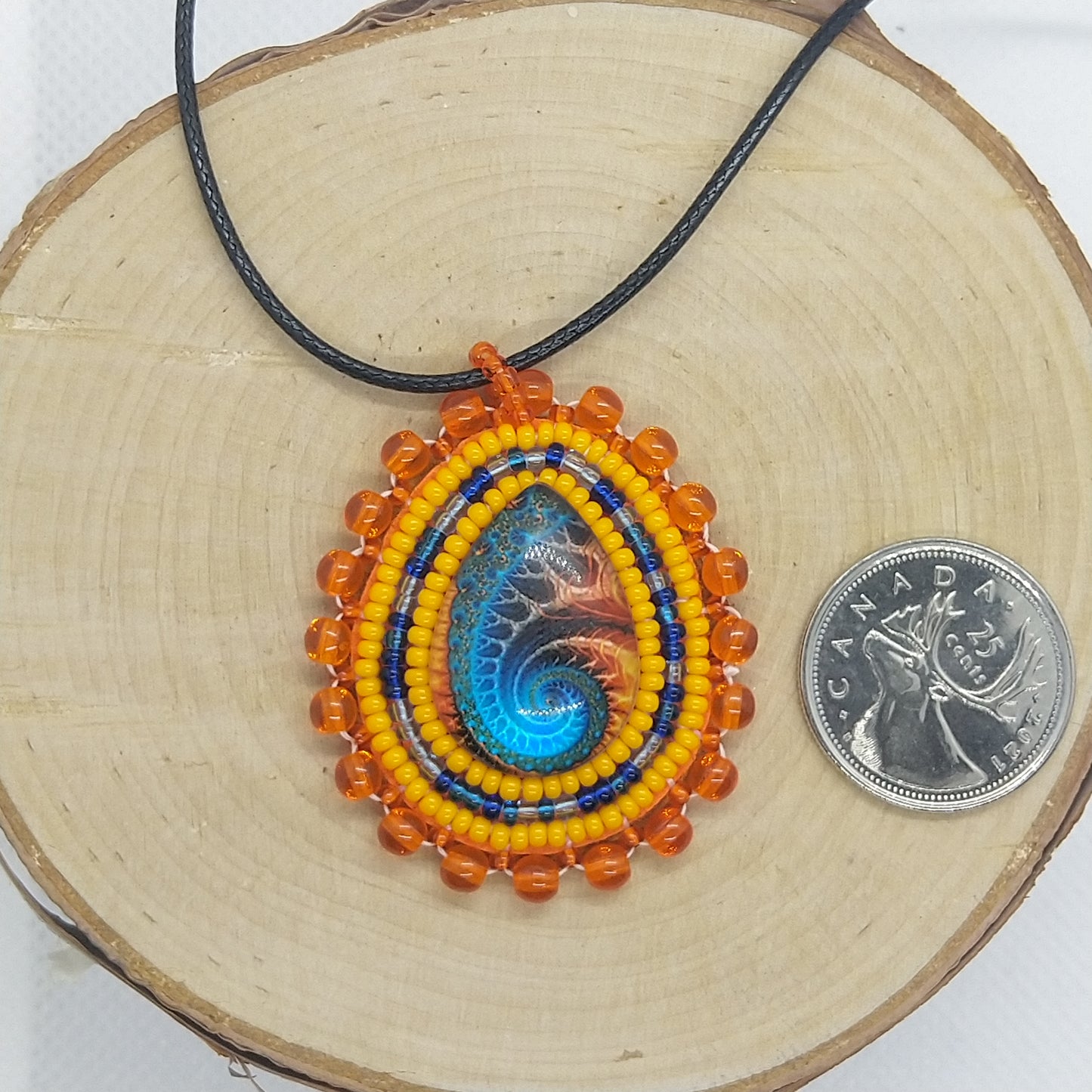 Necklace - Orange and Blue Twist