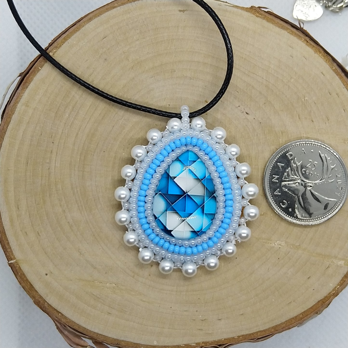 Necklace - Blue and white mosaic