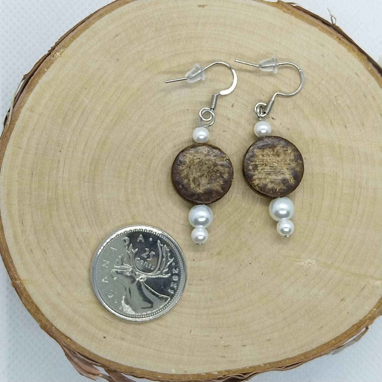 Earrings - Wooden Disc