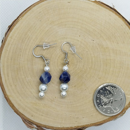 Semi-Precious Stone Earrings in Sodalite Star