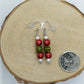 Christmas Charm Earrings in Red and Green