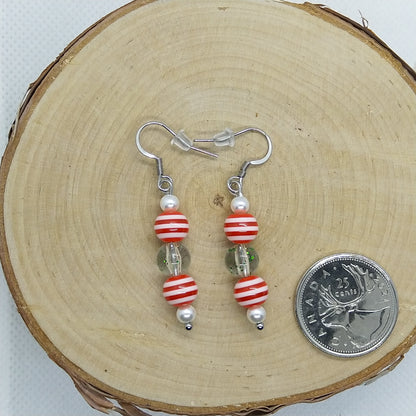 Christmas Charm Earrings in Red Transparent