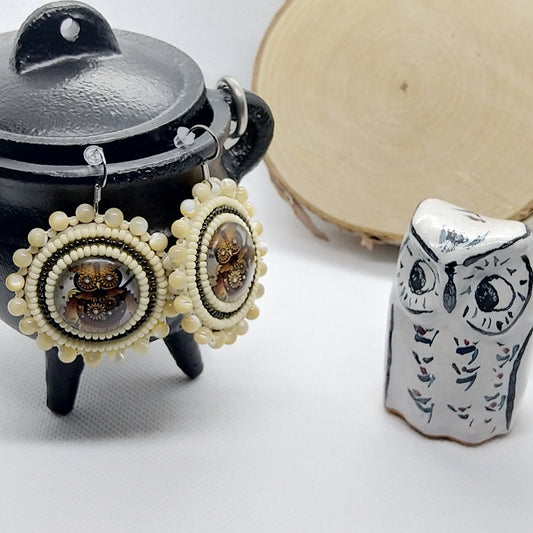 Earrings - Steampunk Owl