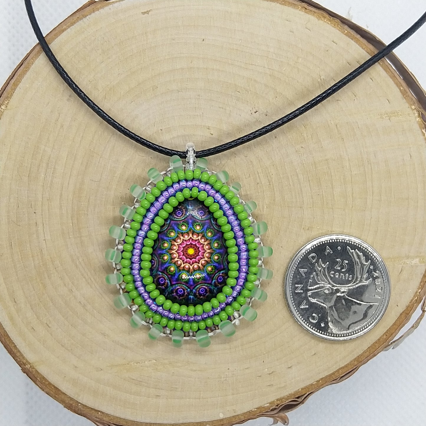 Necklace - Purple and Green Mosaic