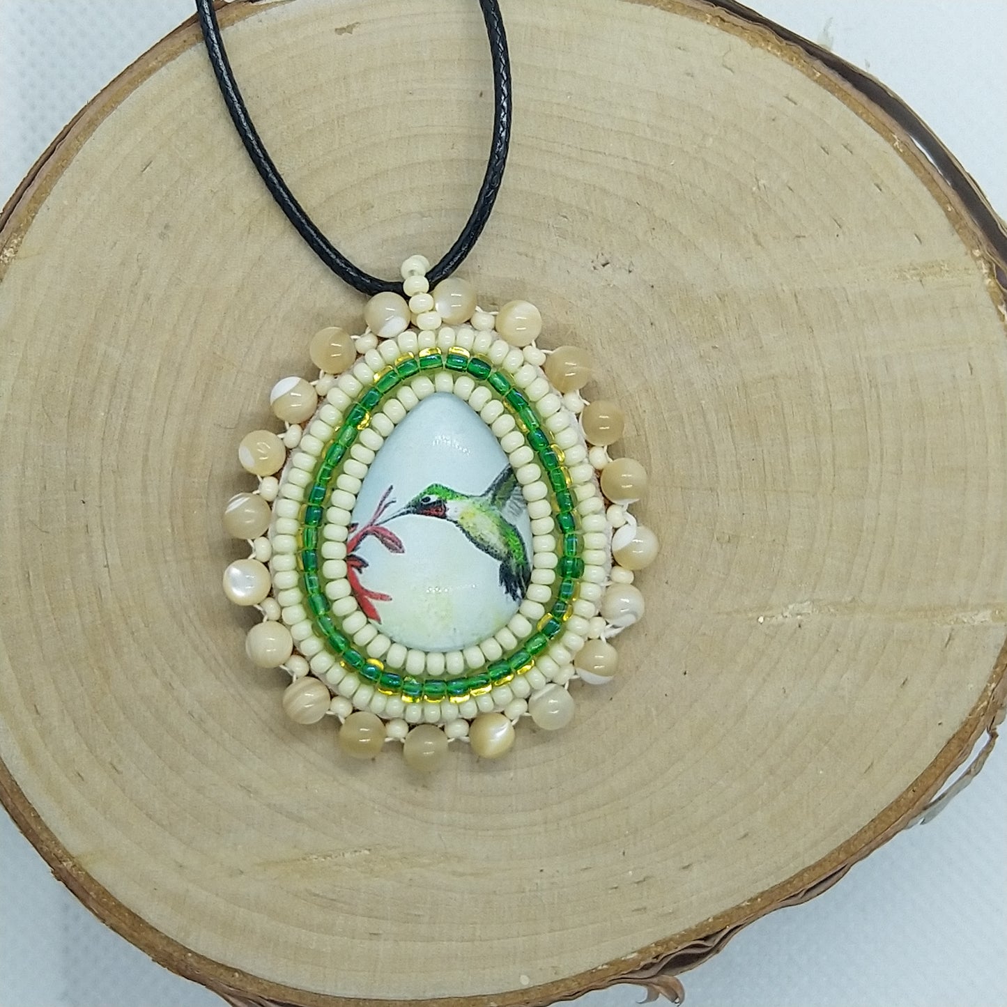 Necklace - Green Hummingbird